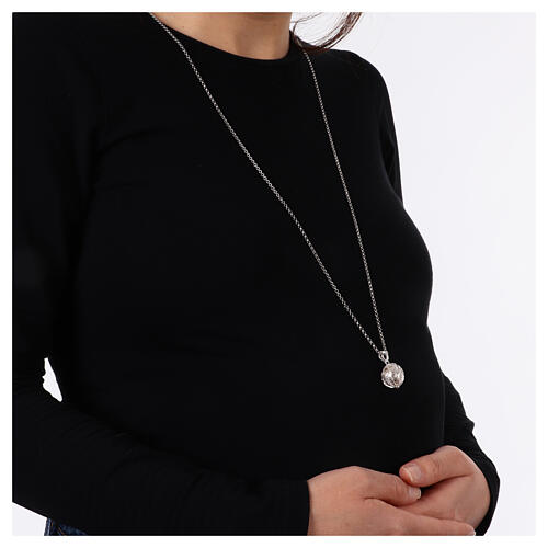 Angel caller necklace, flower with 8 petals, 925 silver 2