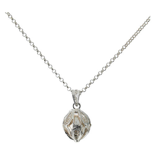 Llamador de ángeles flor 8 pétalos plata 925 1