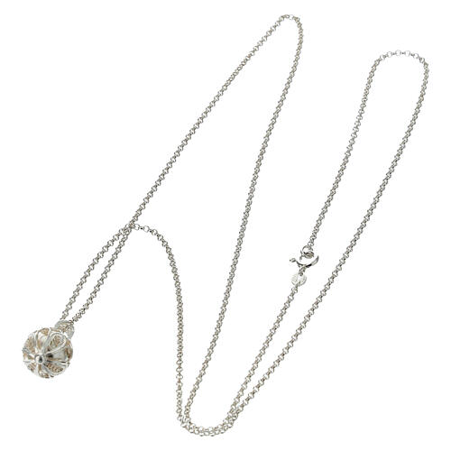 Llamador de ángeles flor 8 pétalos plata 925 3