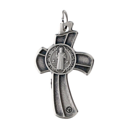 Zamak cross pendant with Saint Benedict medal, 1.2x0.8 in 2