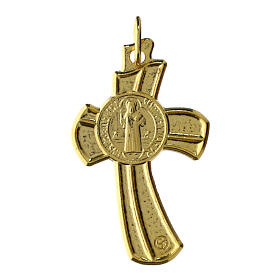 Pendentif croix dorée Saint Benoît 3x2 cm