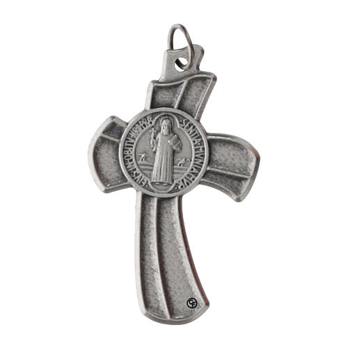 Saint Benedict cross pendant in zamak, 4x2 cm 2