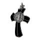 Cross pendant with black background, 1.5x1 in, zamak s2