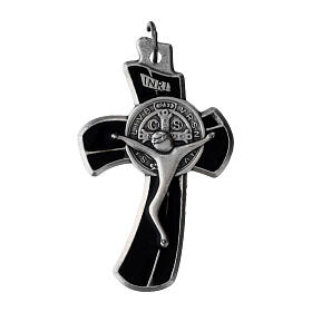 Pendente croce fondo nero 4x3 cm zama