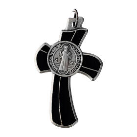 Pendente croce fondo nero 4x3 cm zama