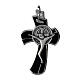 Pingente cruz fundo preto 4x3 cm zamak s1