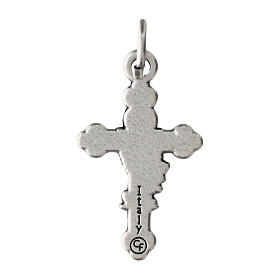 Pink background cross pendant, 1.2x0.8 in, zamak