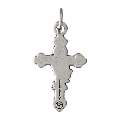 Pendente croce fondo rosa 3x2 cm zama 2