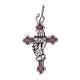 Pendente croce fondo rosa 3x2 cm zama s1