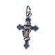 Blue background cross pendant, 1.2x0.8 in, zamak s1