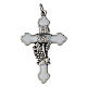Pendentif croix trilobée 4x2 cm fond blanc en zamak s1