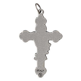 Pendente croce 4x2 cm fondo bianco zama