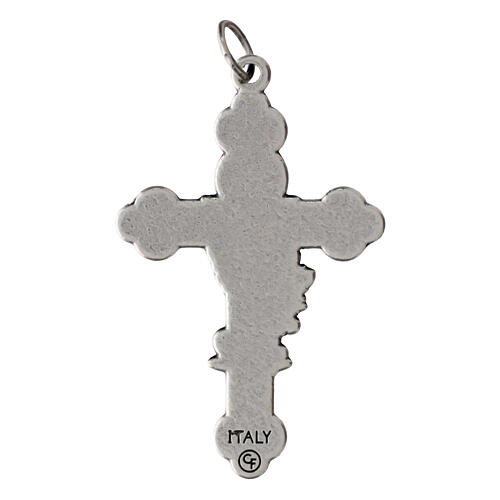 Cross pendant 4x2 cm white background zamak 2