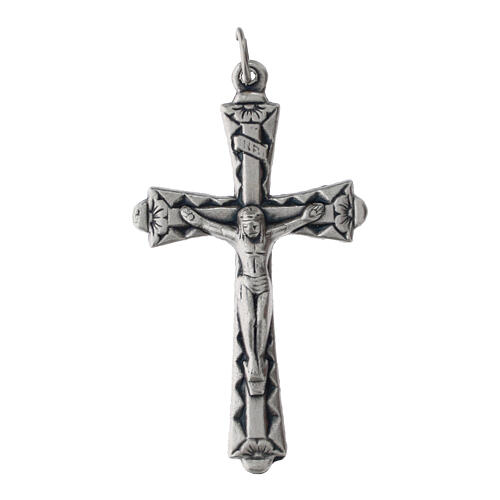 Zinc Crucifix Pendant Floral, 5x2 cm 1