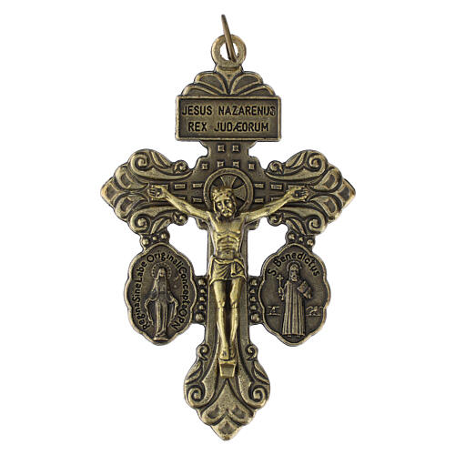 Pendente croce 5x3 cm inglese ottone 1