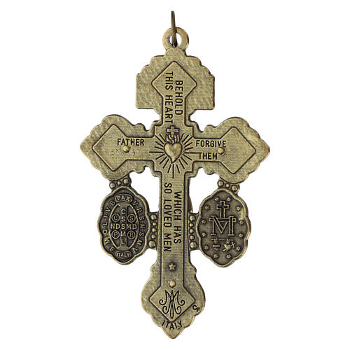 Pendente croce 5x3 cm inglese ottone 2