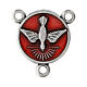 Médaille pour chapelet 1,5 cm Saint-Esprit en zamak fond rouge s1