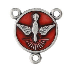 Holy Spirit centerpiece rosary medal in Zama with Red Background, 1.5 cm