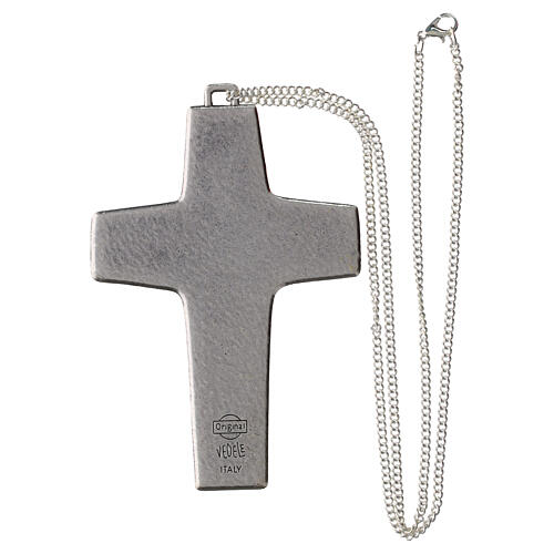 Collana croce buon pastore 10x7 cm nickel  2