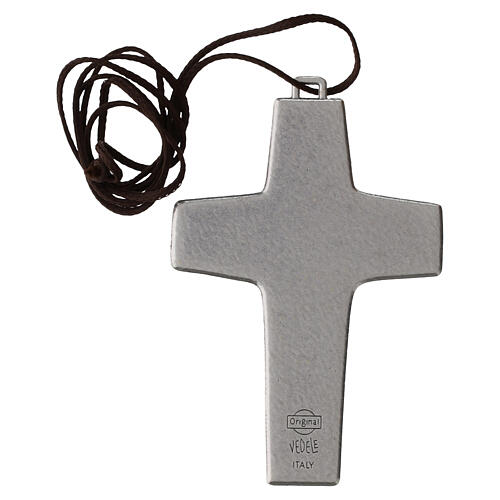 Good Shepherd Cross Necklace with Brown Cord, 10x7 cm 2