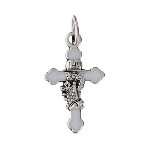 Cross pendant, 1.1x0.4 in, zamak with white background 1