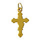 Pendente croce dorata 3x1 cm fondo bianco s2