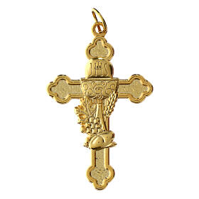 Golden cross pendant, 1.7x0.9 in