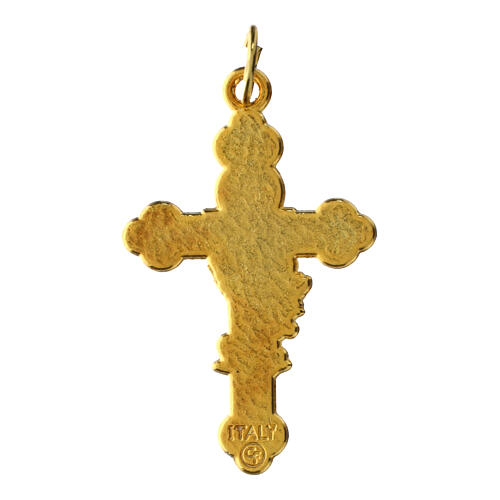 Pendentif croix dorée 4x2 cm fond blanc 2