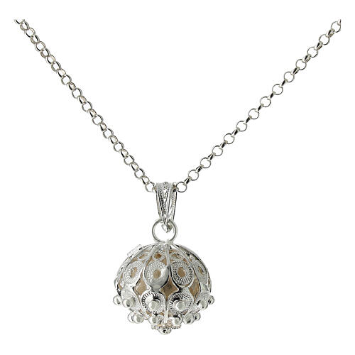 Angel caller necklace, Sardinian filigree of 925 silver 1