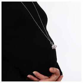 925 Silver Angel Caller Necklace Sardinian Button