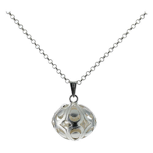 925 Silver Filigree Angel Caller Necklace 90 cm 1