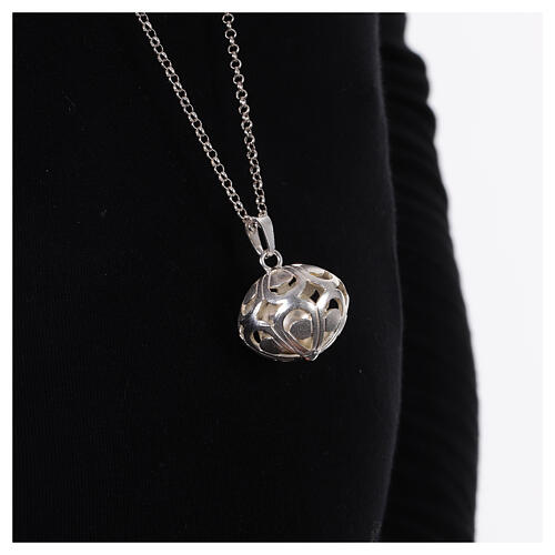 925 Silver Filigree Angel Caller Necklace 90 cm 4