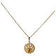 Gold plated angel caller necklace, 925 silver, filigree flower, 35 in s1