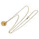 Gold plated angel caller necklace, 925 silver, filigree flower, 35 in s3