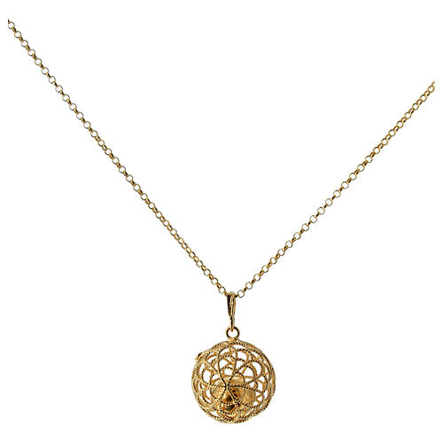 Chiama angeli dorato ghirigori fiore argento 925 90 cm 1