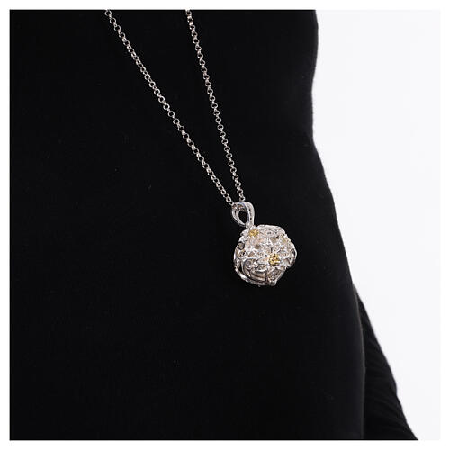 Angel caller necklace, 925 silver, flowers 2
