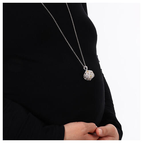 Angel caller necklace, 925 silver, flowers 3