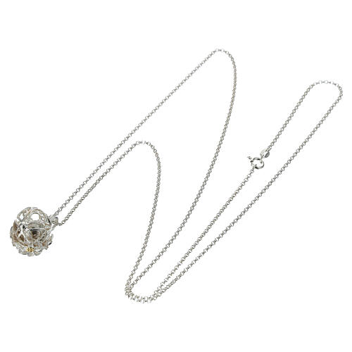 Angel caller necklace, 925 silver, flowers 4