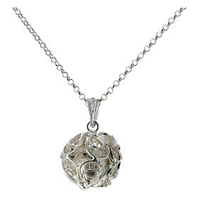 Bola mexicain fleurs argent 925