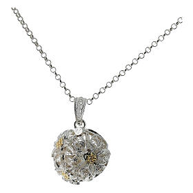 Angel caller necklace flower filigree 925 silver
