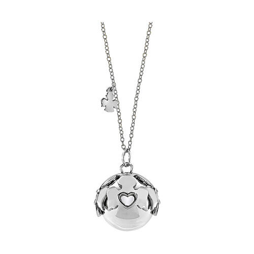 Collana chiama angeli acciaio rodiato Amen argentato 95 cm 1