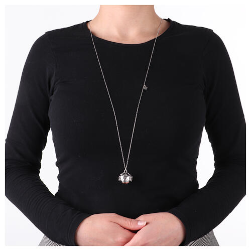 Angel Caller Necklace Rhodium-Plated Stainless Steel Amen Silver 95 cm 2