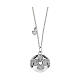 Collier grelot de grossesse AMEN acier rhodié zircons blancs breloque 95 cm s1