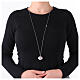Collier grelot de grossesse AMEN acier rhodié zircons blancs breloque 95 cm s2