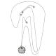 Collier grelot de grossesse AMEN acier rhodié zircons blancs breloque 95 cm s3