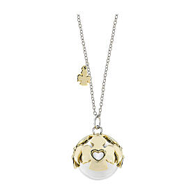 Collana Amen chiama angeli charm acciaio rodiato oro 95 cm
