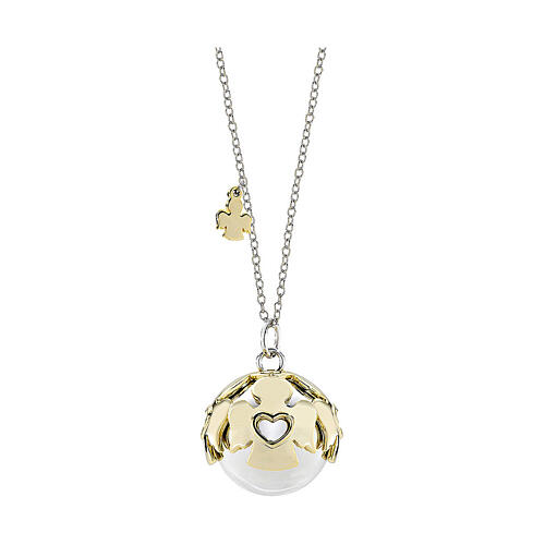 Collana Amen chiama angeli charm acciaio rodiato oro 95 cm 1