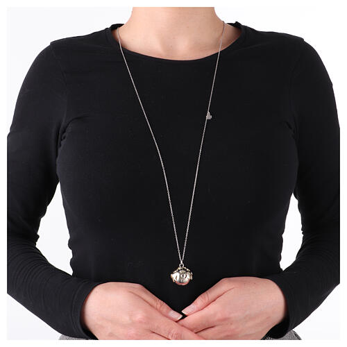 Collana Amen chiama angeli charm acciaio rodiato oro 95 cm 2