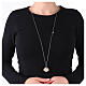 Collana chiama angeli Amen acciaio rodiato zirconi bianchi charm oro 95 cm s2