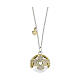 Amen angel caller necklace rhodium-plated steel white zircons gold charm, 95 cm s1